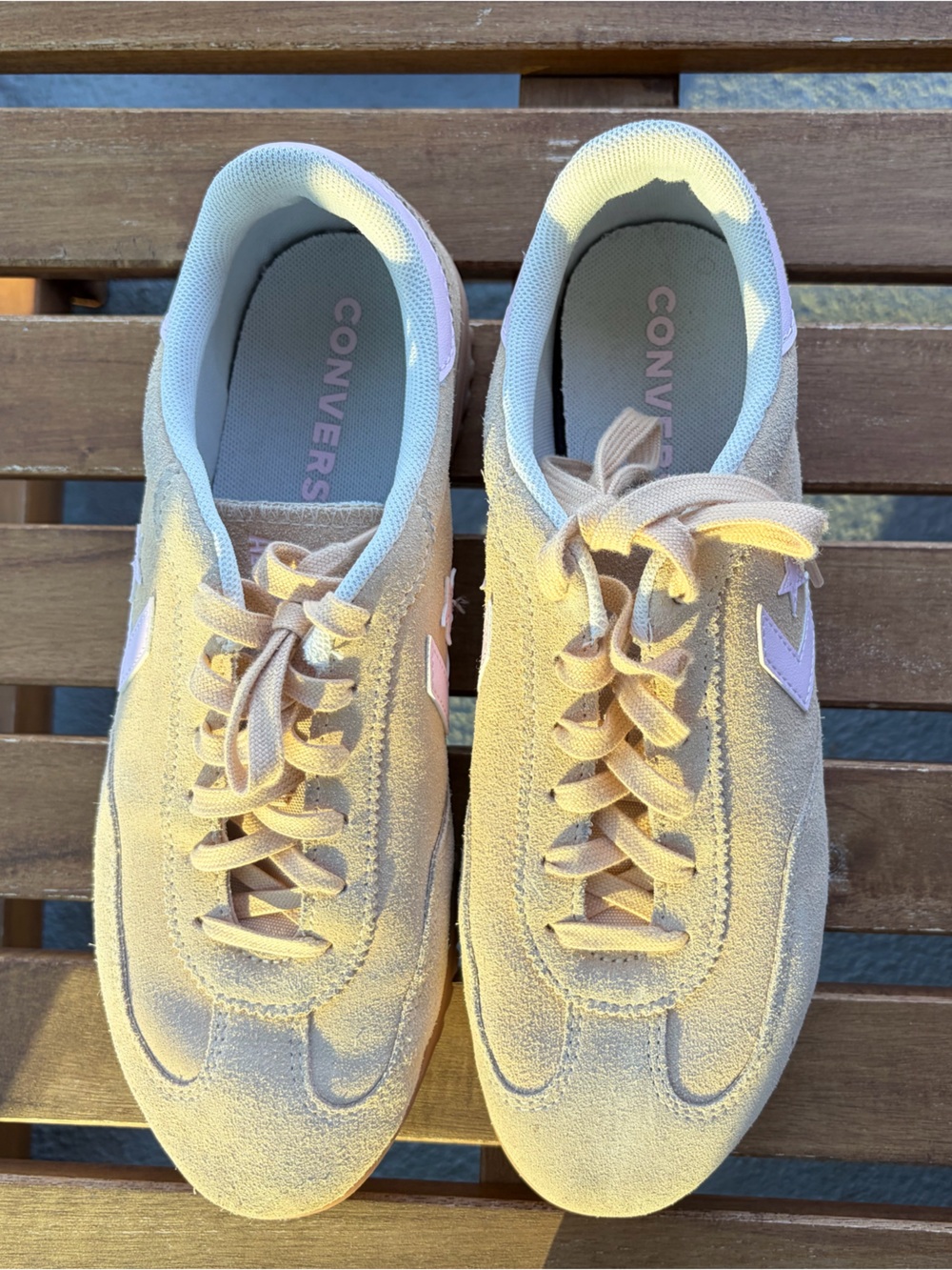 Converse Women's Suede Low-Top Sneakers in Pale Yellow